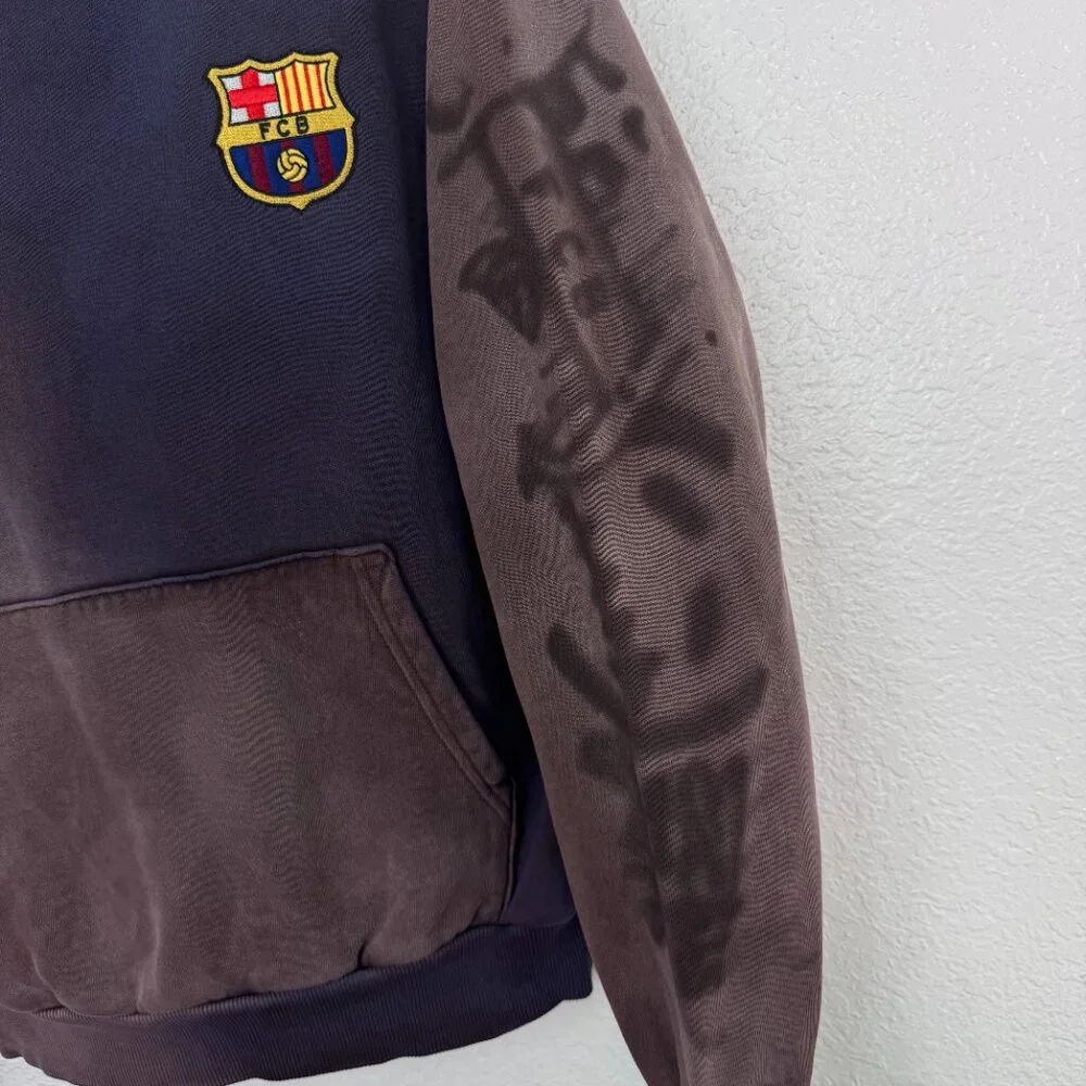 Nike FC Barcelona Cactus Jack Hoodie Small Travis Scott Tie Dye Crest Soccer